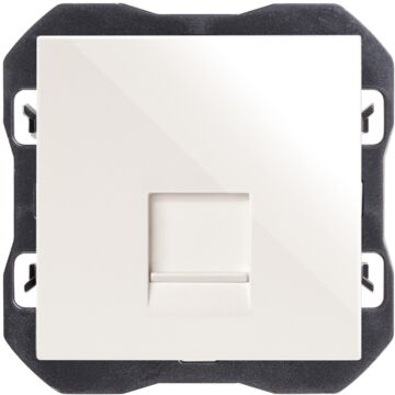 Tapa de voz y datos plana con guardapolvo con 1 conector rj45 blanco simon 270