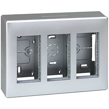 Caja pared superficie 3 mód. dobles al.