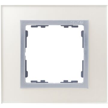 Marco para 1 elemento cristal plata interior aluminio simon 82 nature