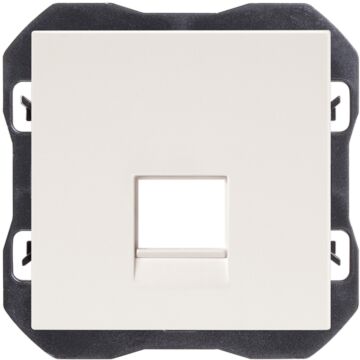 Tapa de voz y datos plana con guardapolvo para 1 conector rj45 blanco mate simon 270