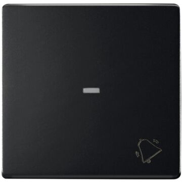 Tecla individual con grabado campana para pulsador negro mate simon 82 concept