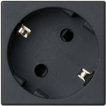 Base de enchufe schuko 16 a 250v~ con dispositivo de seguridad y embornamiento a tornillo negro simon k45