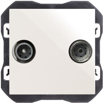 Toma de señal r-tv+sat única blanco simon 270