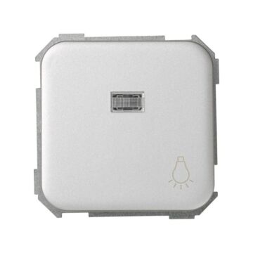 Pulsador con grabado luz 10 a 250v~, luminoso incorporado y sistema de embornamiento rápido aluminio simon 31