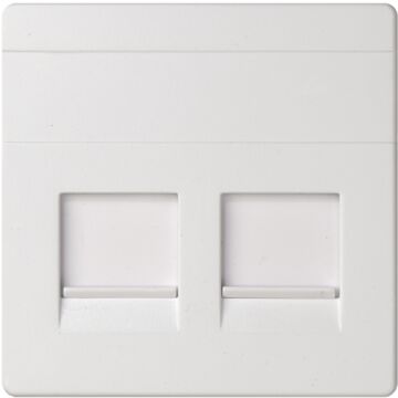 Placa v&d univ. plana c/g.polvo p/2 rj45