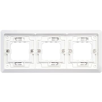 Marco para cajas de empotrar de 3 elementos horizontal blanco simon aqua
