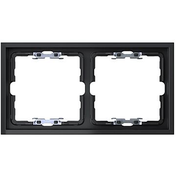 Marco para 2 elementos negro mate con alineador simon 360