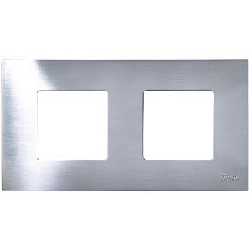 Funda intercambiable para marco 2 elementos inox simon 27 play