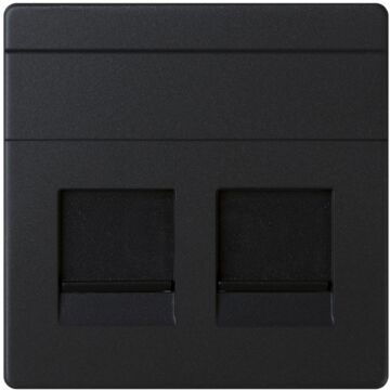 Placa v&d univ. plana c/g.polvo p/2 rj45