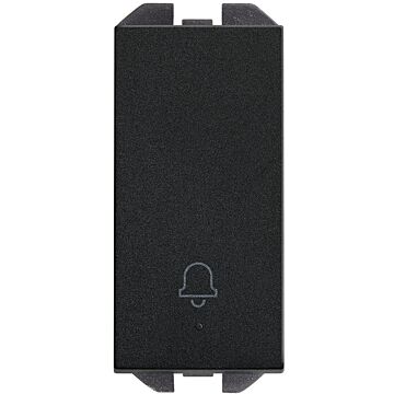 Pulsador con grabado campana 10a 230v~ de tecla estrecha y sistema de embornamiento rápido negro mate simon 270