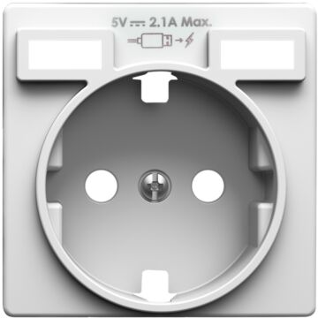 Tapa para la base de enchufe schuko con 2 cargadores usb tipo a 10,5w blanco mate simon 82 concept