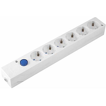 Base multifix 6 tomas interruptor blanco