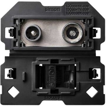 Toma r-tv+sat interm con rj45 cat6 2m