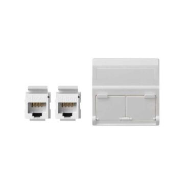Placa v&d inclin.cg+2rj45 cat.6 utp bl.
