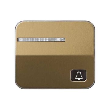 Tecla individual con visor y grabado campana para pulsador luminoso bronce simon 75