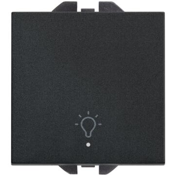 Pulsador neutro con grabado campana 10a 230v~ con luminoso incorporado y sistema de embornamiento rápido negro mate simon 270