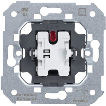 Pulsador 10 a 250v~ con luminoso incorporado y sistema de embornamiento rápido simon 75