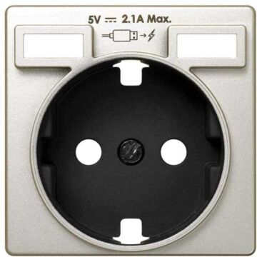 Tapa para base schuko con carg. 2xusb