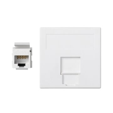 Placa v&d plana cg+1 rj45 cat.6 utp bl.