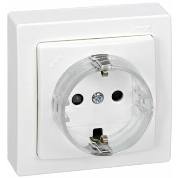 Base de enchufe schuko monobloc 16 a 250v~ con dispositivo seguridad y embornamiento a tornillo blanco simon 73 loft