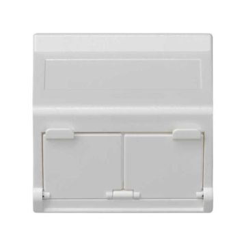Placa v&d inclinada cg para 2rj45 blanco