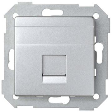 Placa de voz y datos plana con guardapolvo para 1 conector rj45 amp® aluminio frío simon 82 detail