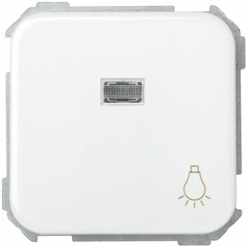 Pulsador con grabado luz 10 a 250v~, luminoso incorporado y sistema de embornamiento rápido blanco simon 31