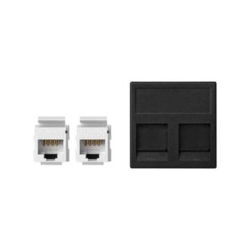 Placa v&d plana cg+2 rj45 cat.5e utp gr.