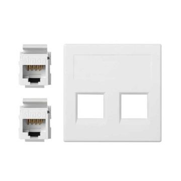 Placa v&d plana sg+2 rj45 cat.5e utp bl.