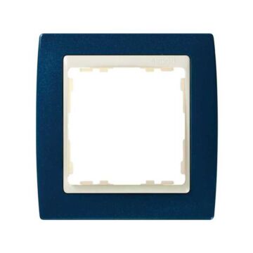 Marco para 1 elemento azul metalizado interior marfil simon 82