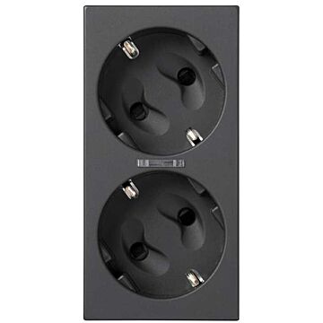 Base doble schuko a tornillo con led gr