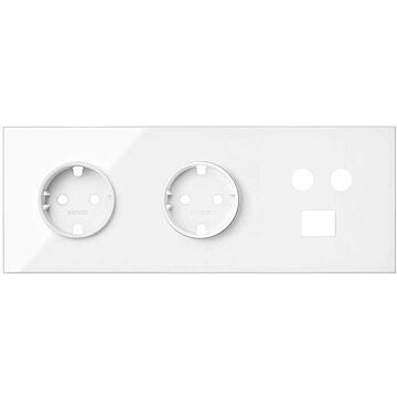Kit front 3 el. 2 bases + tv + rj45