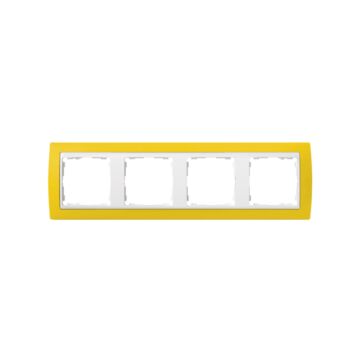 Marco para 4 elementos amarillo interior blanco simon 82