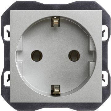 Base de enchufe schuko 16a 250 v~ con sistema de embornamiento a tornillo aluminio simon 270