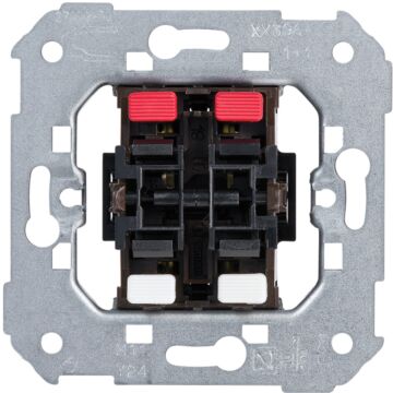 Grupo de 2 pulsadores 10 a 250v~ (2 entradas+2 salidas), apto mec.persianas sin sistema de enclavamiento con emb.rápido simon 75