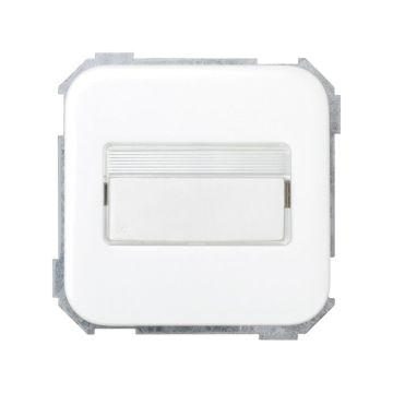 Conmutador simon 31 con portarótulo blanco nieve