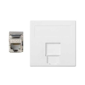 Placa v&d plana cg+1 rj45 cat.6 ftp bl.