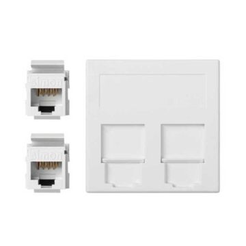 Placa v&d plana cg+2 rj45 cat.6 utp bl.