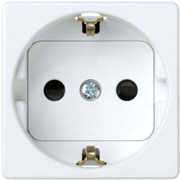 Base de enchufe schuko 16 a 250v~ con dispositivo seguridad y embornamiento a tornillo blanco simon 27 play