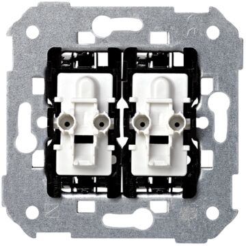Grupo de 2 conmutadores 10a 250v~ con luminoso azul incorporado y sistema de embornamiento rápido simon 75