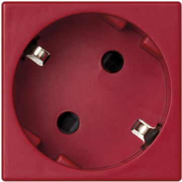 Base de enchufe schuko 16 a 250v~ con dispositivo de seguridad y embornamiento rápido rojo simon k45