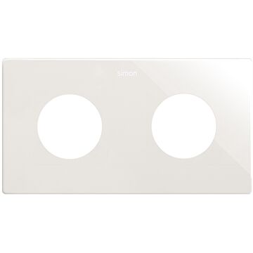 Marco estética mínima para base schuko clean para 2 elementos blanco simon 270