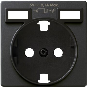 Tapa para la base de enchufe schuko con 2 cargadores usb tipo a 10,5w grafito simon 82