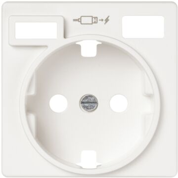 Tapa para la base de enchufe schuko con 2 cargadores usb a + c 10,5w blanco mate simon 82 concept