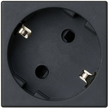 Base de enchufe schuko 16 a 250v~ con dispositivo de seguridad y embornamiento rápido negro simon k45