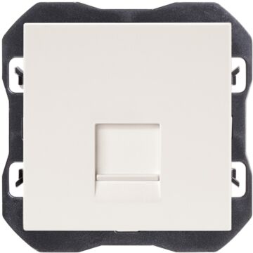 Tapa de voz y datos plana con guardapolvo para 1 conector rj45 blanco mate simon 270