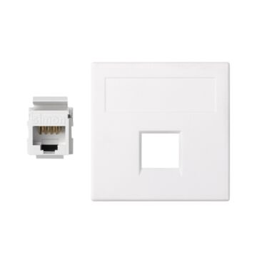 Placa v&d plana sg+1 rj45 cat.5e utp bl.
