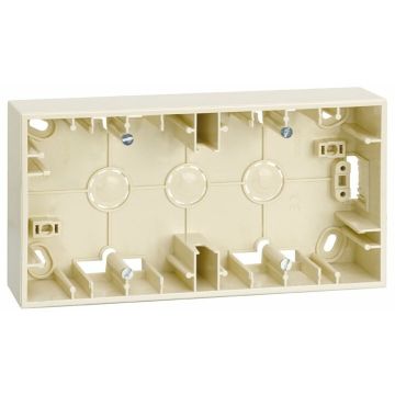 Base para caja pared de superficie para 2 elementos marfil simon 27 play