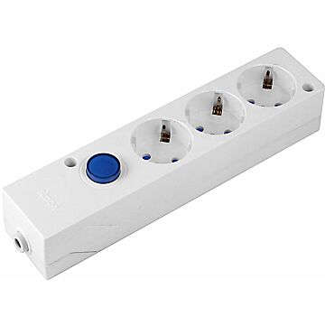 Base multifix 3 tomas interruptor blanco