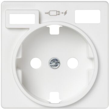 Tapa para la base de enchufe schuko con 2 cargadores usb a + c 10,5w blanco simon 82